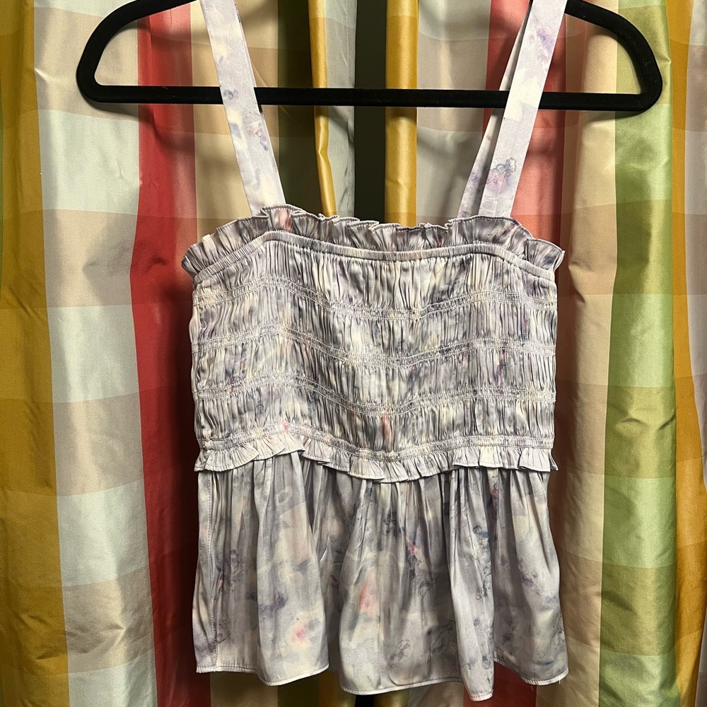 JCrew Floral-Print Tank Top in Light Lavender